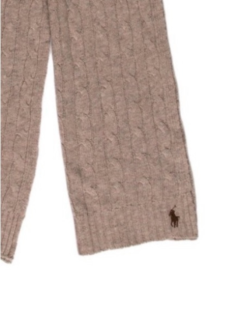 Ralph Lauren Woman’s Cable Knit Crewneck Sweater in Taupe